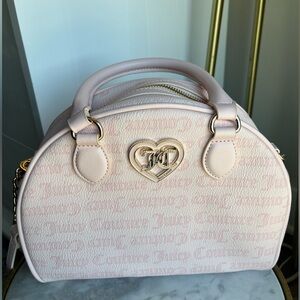 Juicy Couture Blush Pink JC Heart Logo Satchel Crossbody Bag